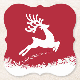 Jumping Reindeer paper coasters