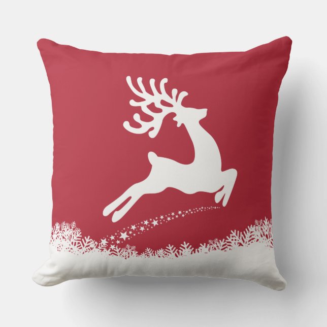 Jumping Reindeer throw pillows (Front)