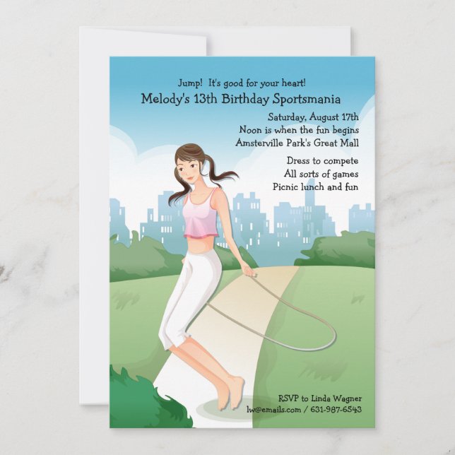 Jumping Rope Invitation (Front)
