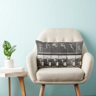 Jumping, running, broad jump 1887 Edweard Muybr Lumbar Cushion