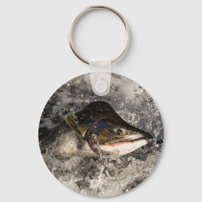 Jumping Salmon Key Ring (Front)