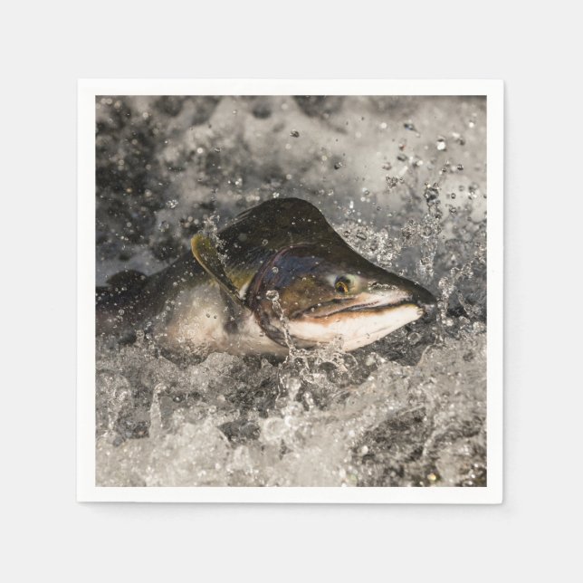 Jumping Salmon Napkin (Front)