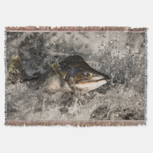 Jumping Salmon Throw Blanket