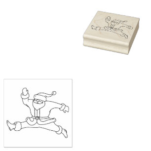 Jumping Santa Rubber Stamp