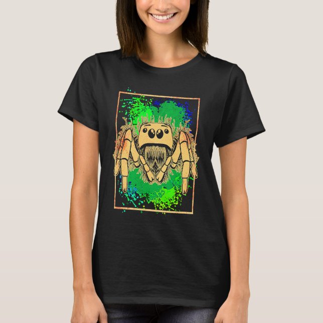 Jumping Spider Animal Colorful T-Shirt (Front)