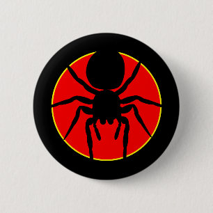 Jumping Spider Silhouette Crest 6 Cm Round Badge