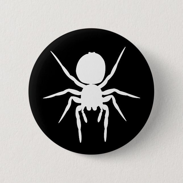 Jumping Spider Silhouette Crest 6 Cm Round Badge (Front)