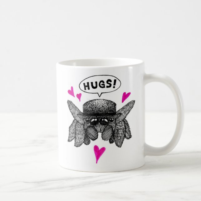 Jumping Spiders Love Hugs Coffee Mug (Right)