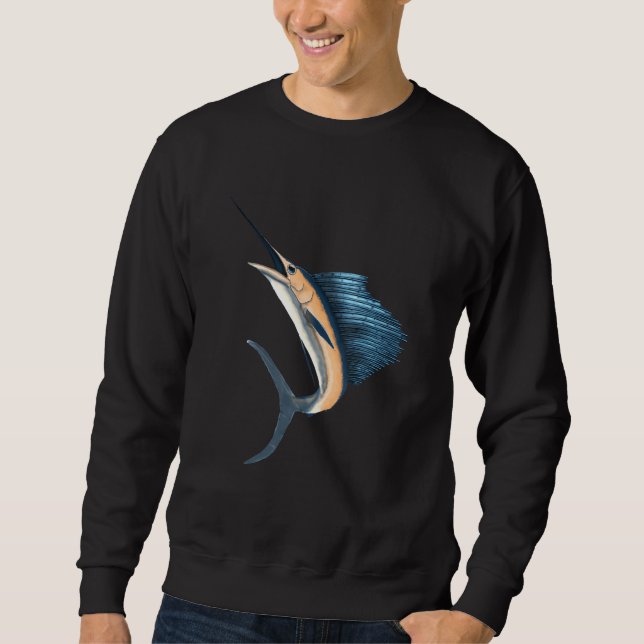 Jumping Swordfish Marlin Sailfish Billfish Sport F Sweatshirt (Front)