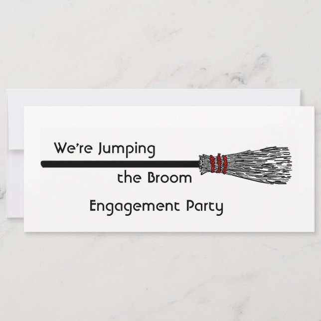 Jumping the Broom Engagement Invitation (Front)