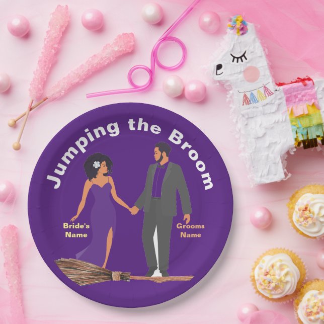 Jumping the Broom Paper Plate (Party)