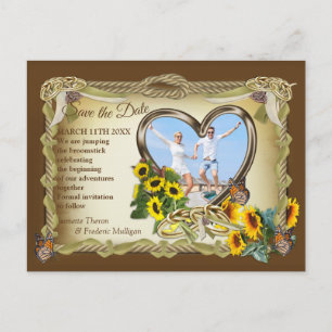 Jumping the Broomstick - Save the Date Announcement Postcard