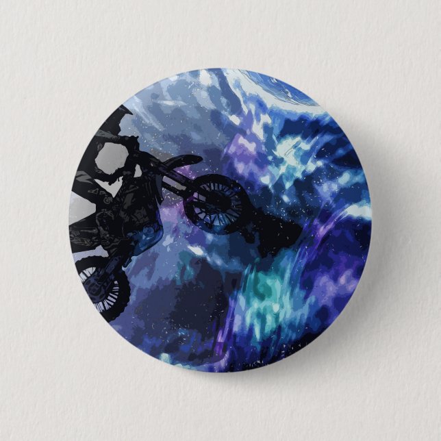 Jumping through Space - Motocross Rider 6 Cm Round Badge (Front)