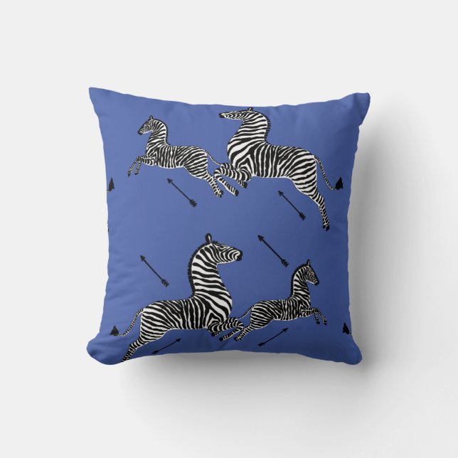 Jumping Zebra Pattern Cushion (Front)