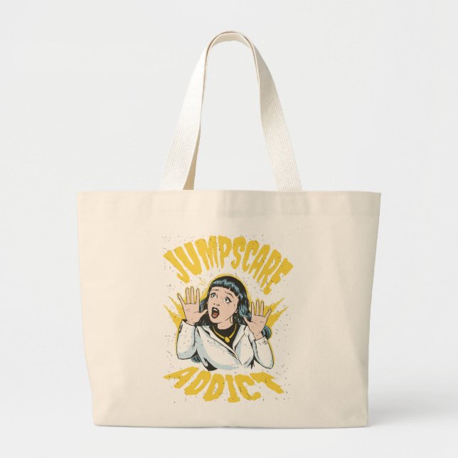 Jumpscare Addict Large Tote Bag (Front)