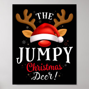 Jumpy Christmas Deer Pjs Xmas Family Matching  Poster