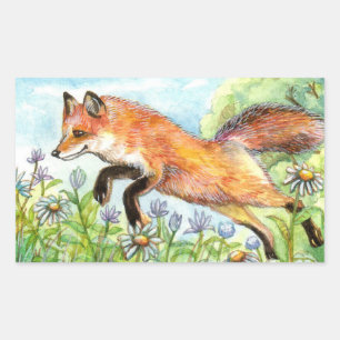 Jumpy Fox Rectangular Sticker