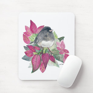 Junco Dark Eyed Watercolor Art Mouse Pad