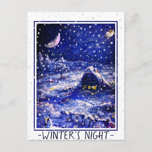 Junction Card No 49: Winter's Night. Moon Crescent (Front)