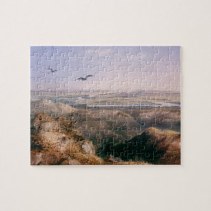 Junction of the Yellowstone and Missouri by Bodmer Jigsaw Puzzle
