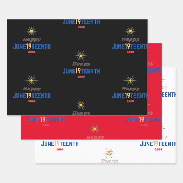 June19teenth Wrapping Paper Flat Sheet Set of 3 (Set)