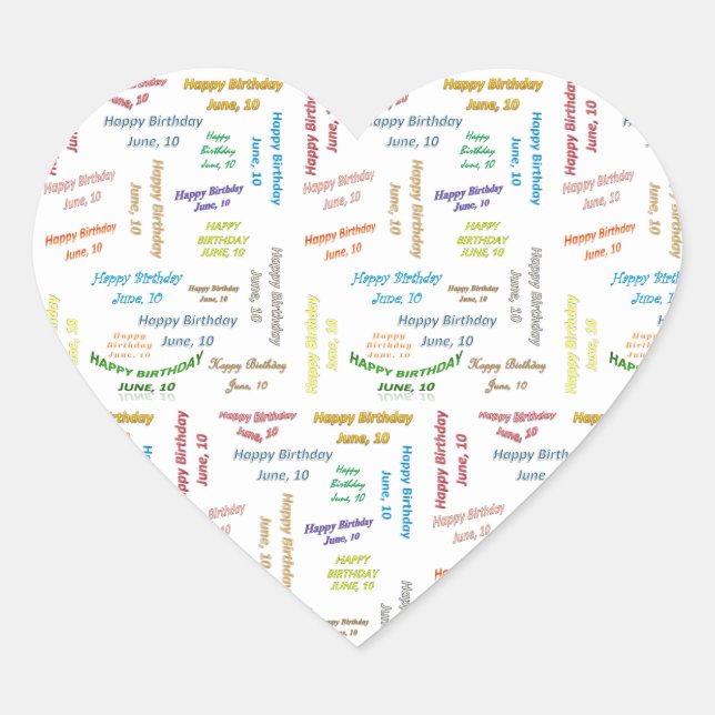 June, 10 Birthday Sticker (Front)