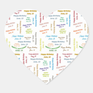 June, 13 Birthday Sticker