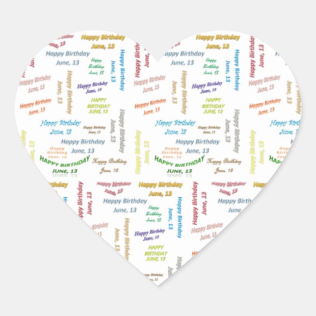 June, 13 Birthday Sticker (Front)