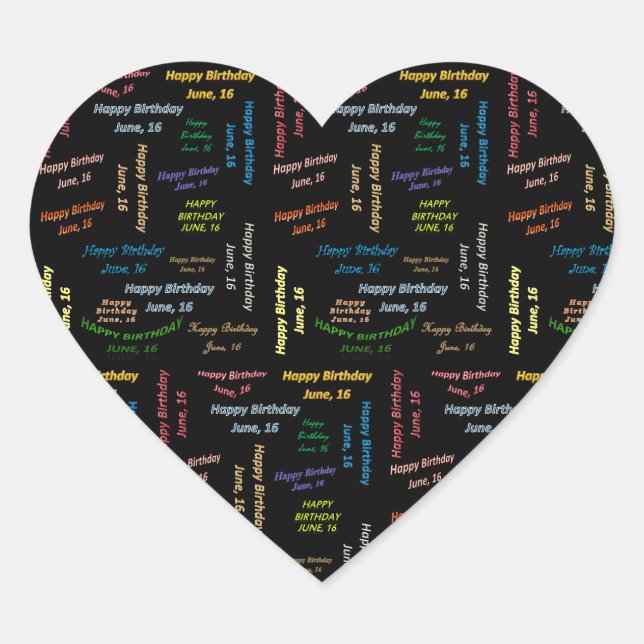 June, 16 Birthday Sticker (Front)