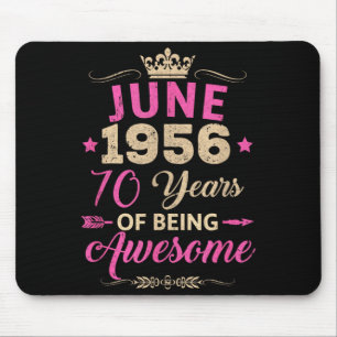 June 1956 70 Years Of Being Awesome Retro 70th Mouse Pad