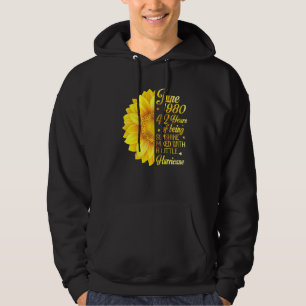 June 1980 Sunflower 42 Years Being Sunshine Mixed  Hoodie