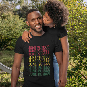 June 19 1865 Repeat Text Black History Juneteenth T-Shirt