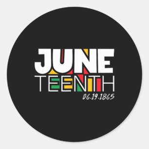 June 19th 1865 Proud Black Freedom Day  Classic Round Sticker