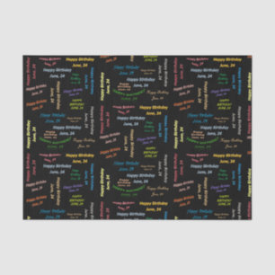 June, 24 Birthday Tissue Paper