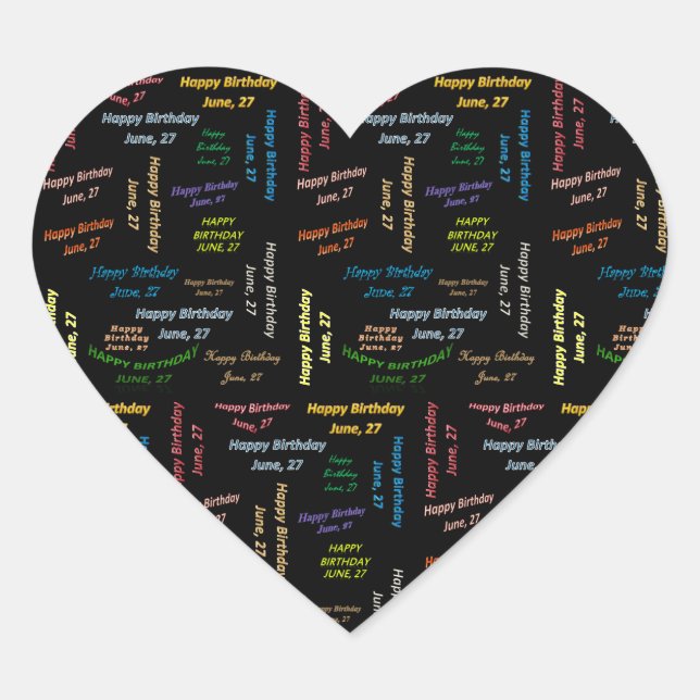 June, 27 Birthday Sticker (Front)