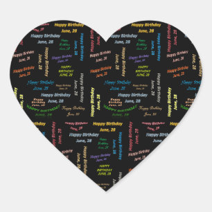 June, 28 Birthday Sticker