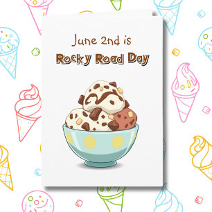 June 2nd is National Rocky Road Day Colouring Page Card