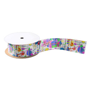 June, 4 Birthday Ribbon Satin Ribbon