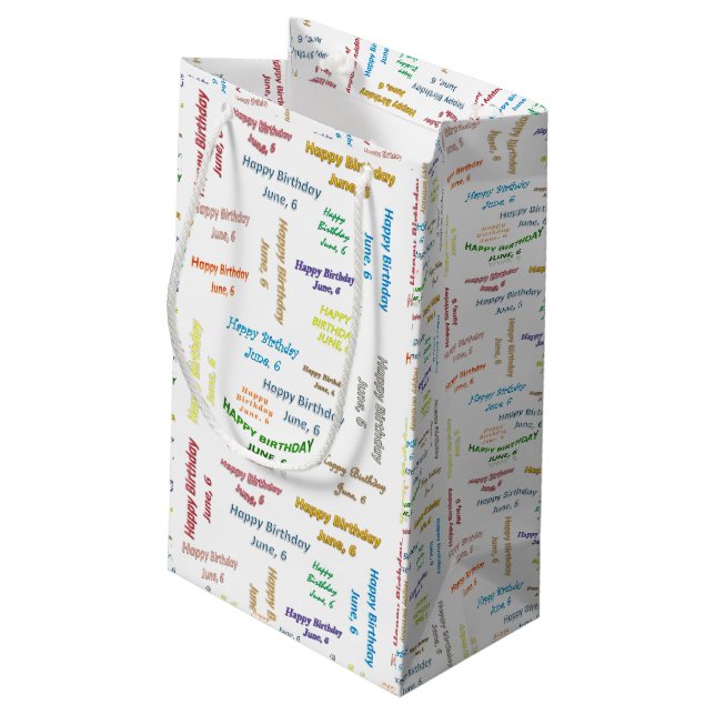 June, 6 Birthday Gift Bag (Back Angled)