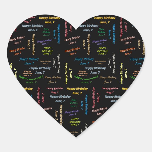 June, 7 Birthday Sticker (Front)