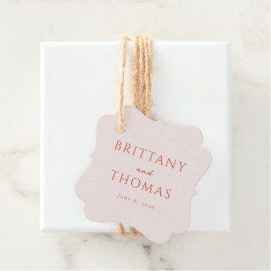 June 8, 2026 Romantic Pink Serif Favour Tags