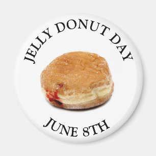 JUNE 8TH Jelly Doughnut Day Food Holiday Magnet