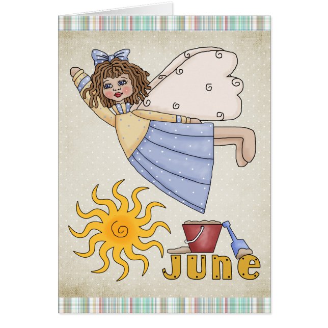 June Angel Blank Summer Greeting Card (Front)