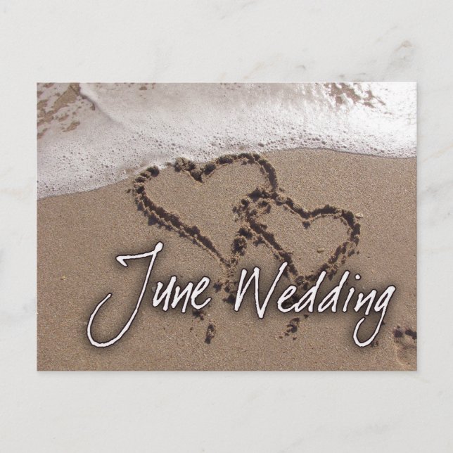 June Beach Destination Wedding Postcard (Front)