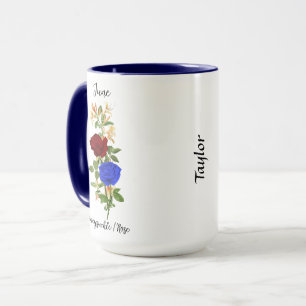June Birth Flower Honeysuckle and Rose Mug