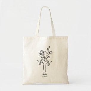 June Birth Flower Rose Tote Bag