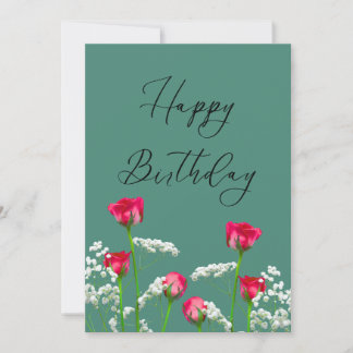 June Birth Flower Roses Card