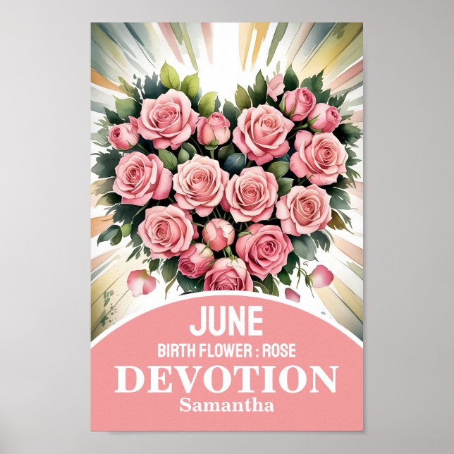 June Birth Month Flower Christian Nursery Art Poster (Front)