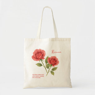 June Birth Month Flower Customisable Name Gift  Tote Bag