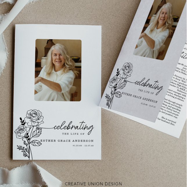 June Birth Month Flower Funeral Program Flyer (Creator Uploaded)